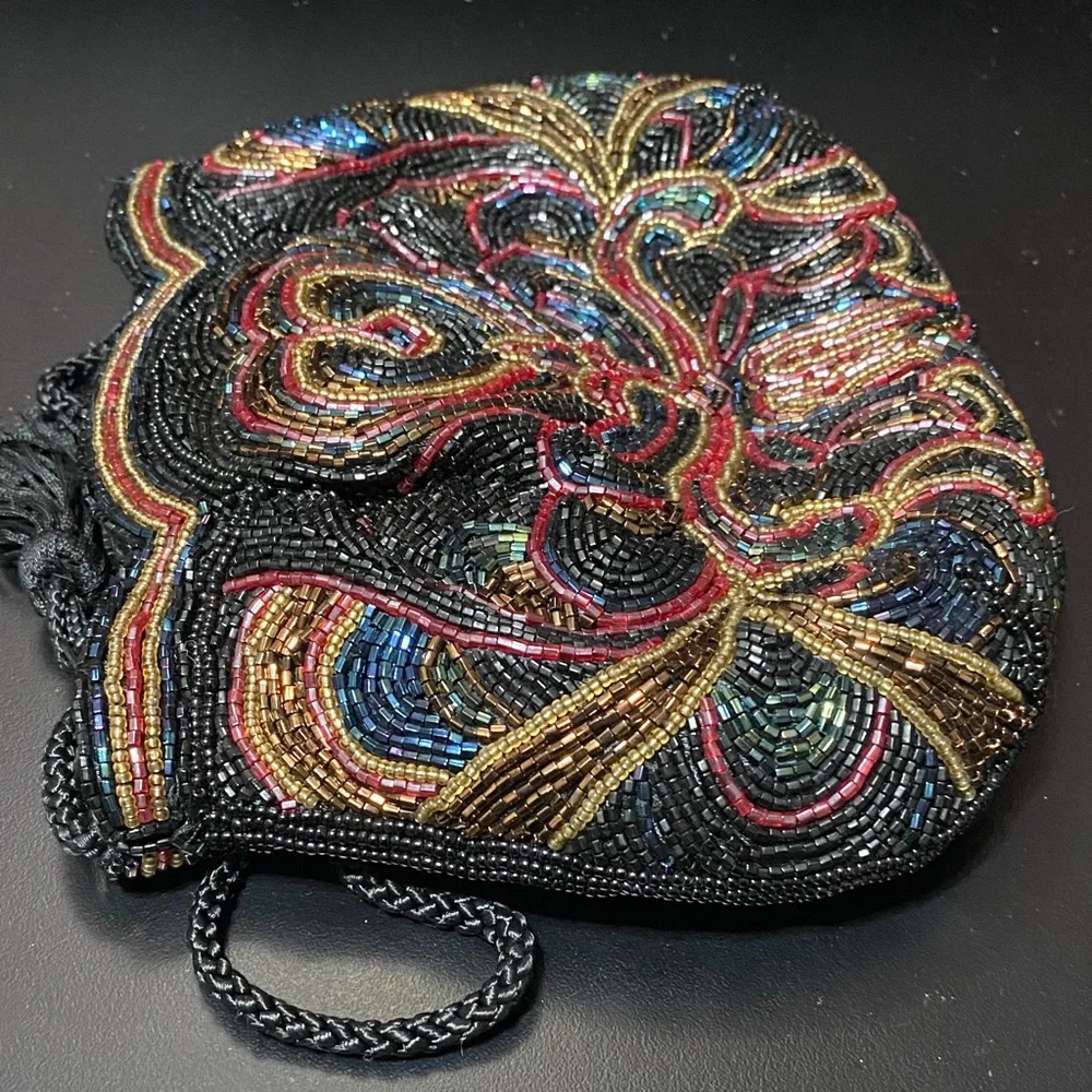 Elegant vintage Carla Marchi Multicolor Beaded Women's evening Bag